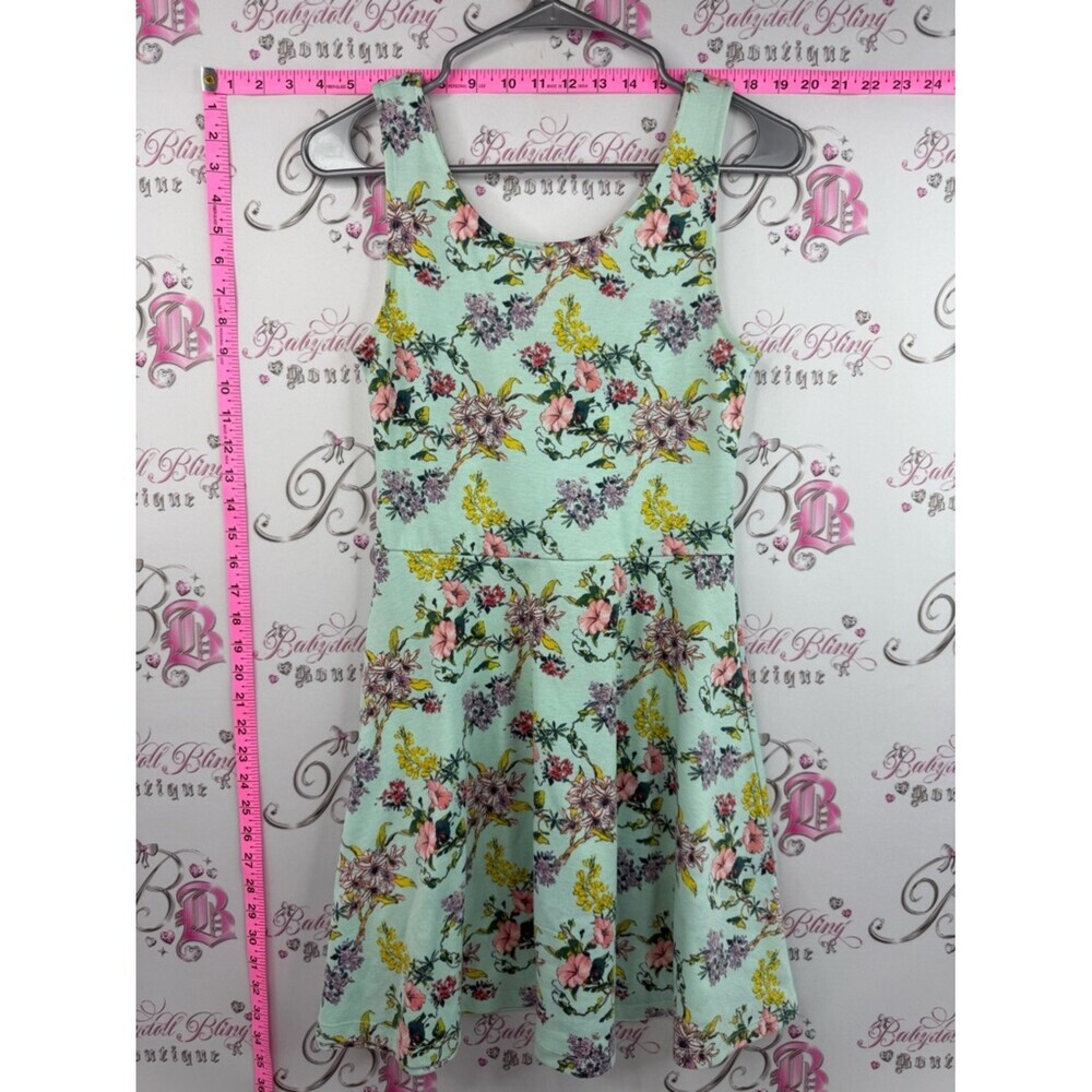 Divided dress flowers blue Mint Floral Sleeveless Skater Dress rainbow flowers